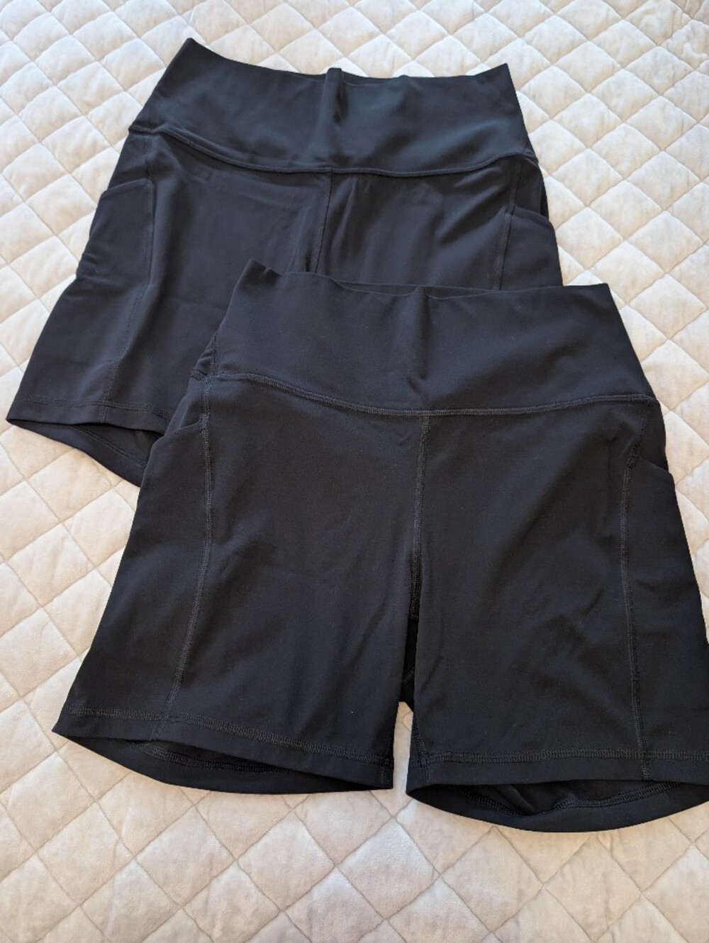 Crz Yoga Butterluxe Biker Shorts,Set Of 2x, Black, Size Large